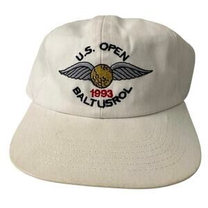 US Open 1993 Golf Tournament Baltusrol Club NJ Hat Cap Ball White Vtg Elastic